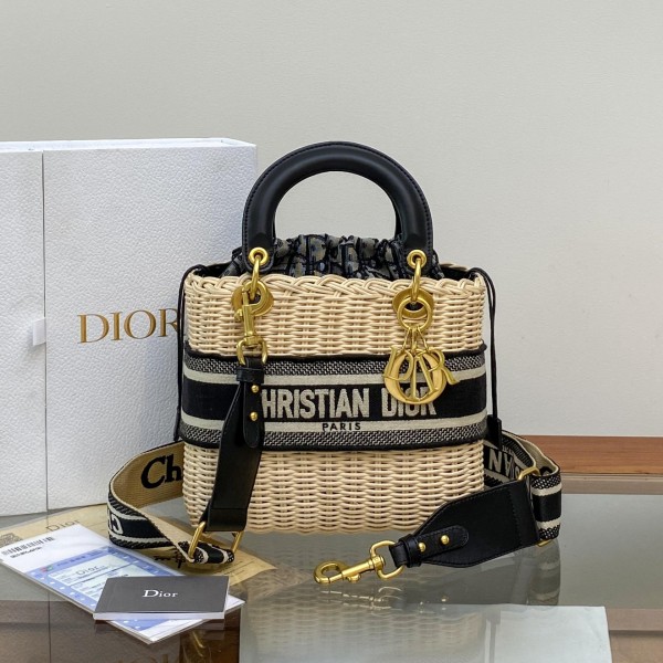 Dior Wicker black Oblique printed bag 