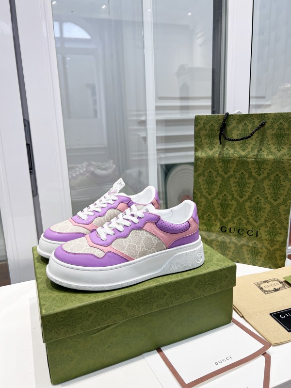 Gucci GG Sneaker In Purple - Pink - Beige 
