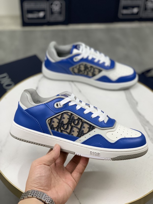 Dior B27 Low Blue Grey White Beige Oblique Jacquard DB27-011