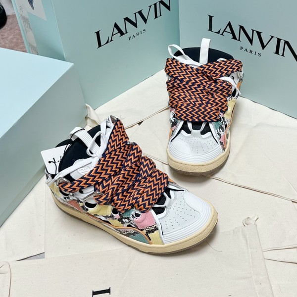 Lanvin Curb Sneaker - White Snake Skin LVCS-029