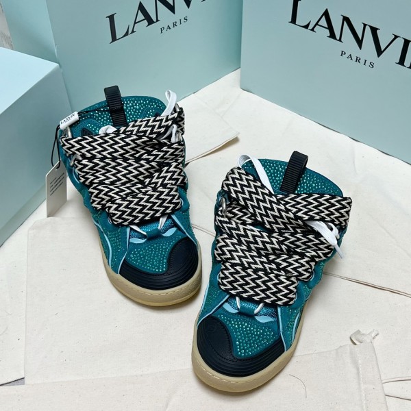 Lanvin Teal Crystal Curb Sneaker - LVCS-006