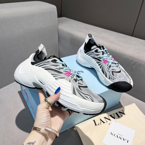 Lanvin Mesh Flash-X Sneakers - Grey White LVMFL-001