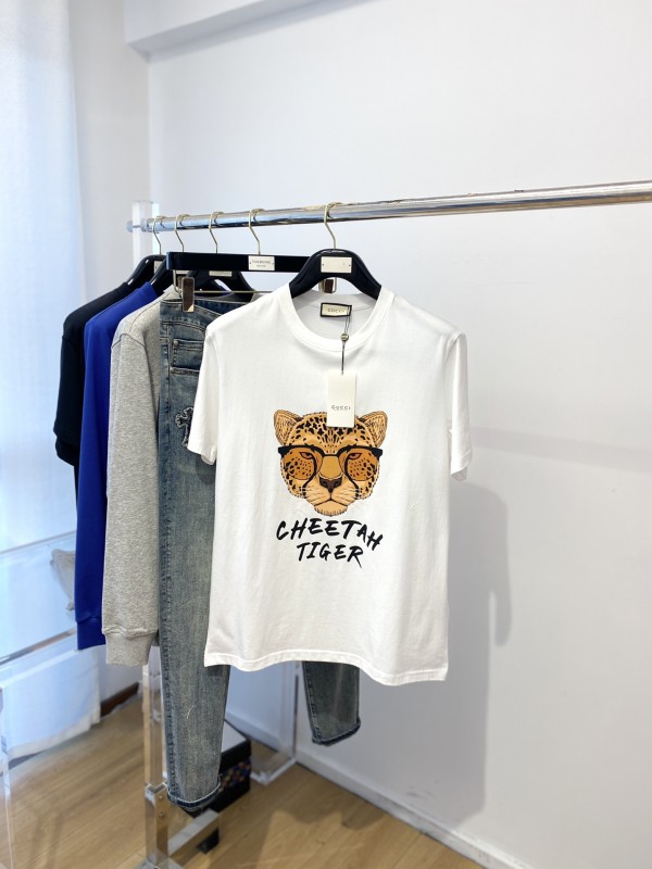 Gucci Short Sleeve T-Shirt - Logo Leopard GCCTS-001