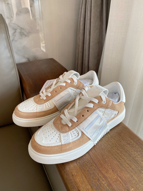 Valentino Low-Top Calfskin VL7N Sneaker -Brown White VLTCS-008
