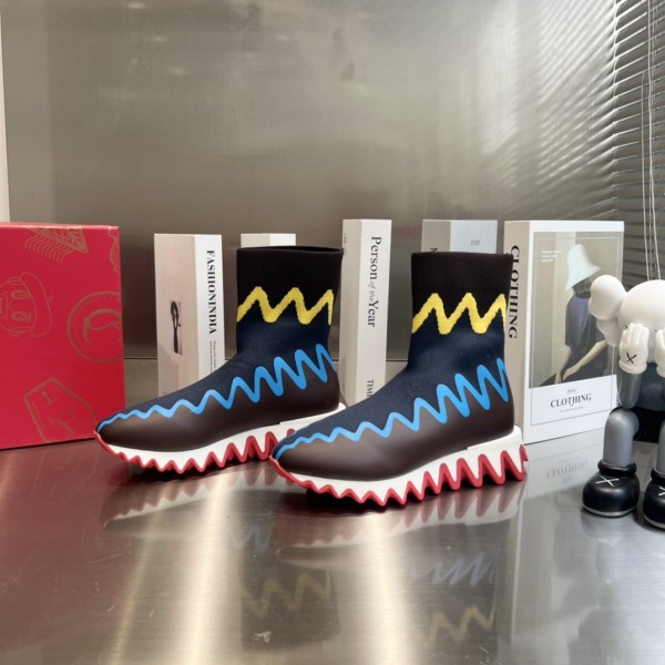 Louboutin Sharky Sock Maille Sneakers - Navy LBTSSK-001