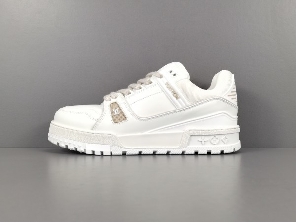 LV Trainer Sneaker White Beige  Logo LV LV-T0040