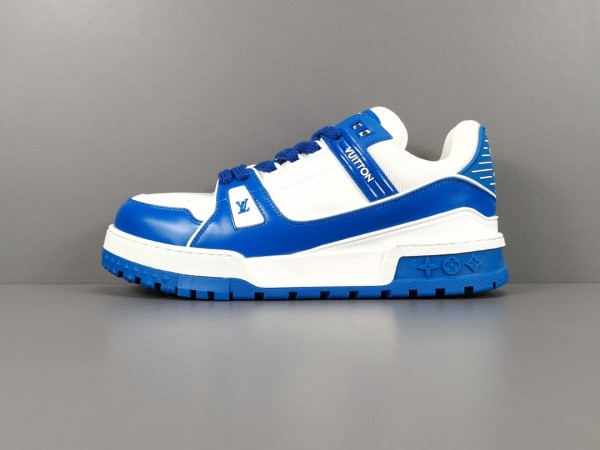 LV Trainer Sneaker White Blue Logo LV LV-T0039 