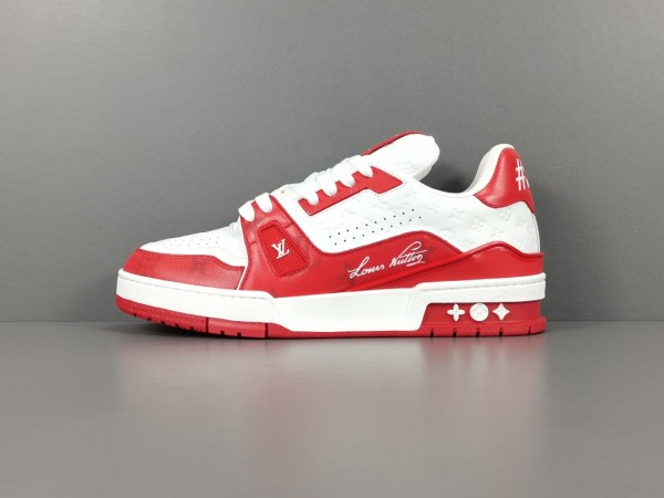 LV Trainer Sneaker White Red  LV-T0043  