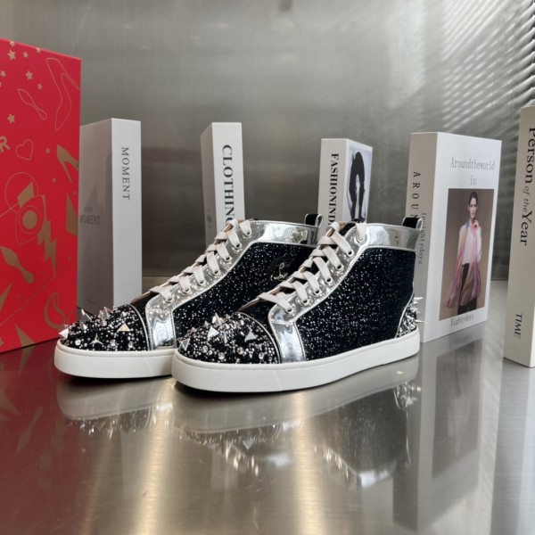 Louboutin Lou Pik Pik 2 Strass - High-top sneakers CLHT-055