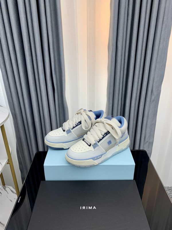Amiri - MA-2 Leather Sneakers - White - Light Blue AMRMA-001