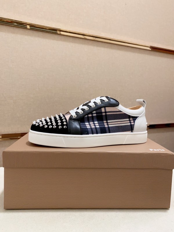 Christian Louboutin Louis Junior Spikes Sneakers - Blue Caro  CLLT-065