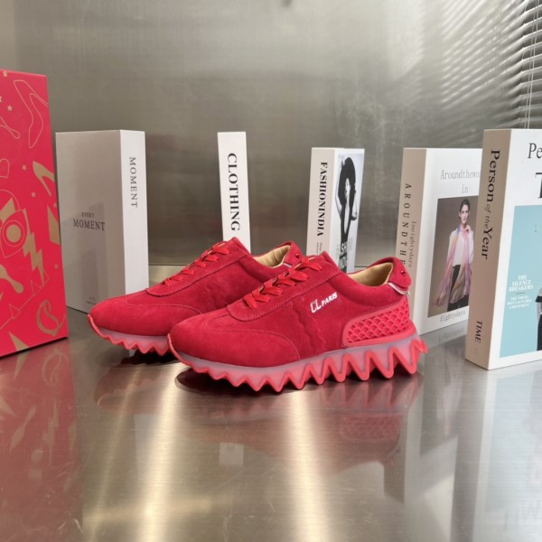 Loubishark leather sneakers - All Red LBSSNK-002