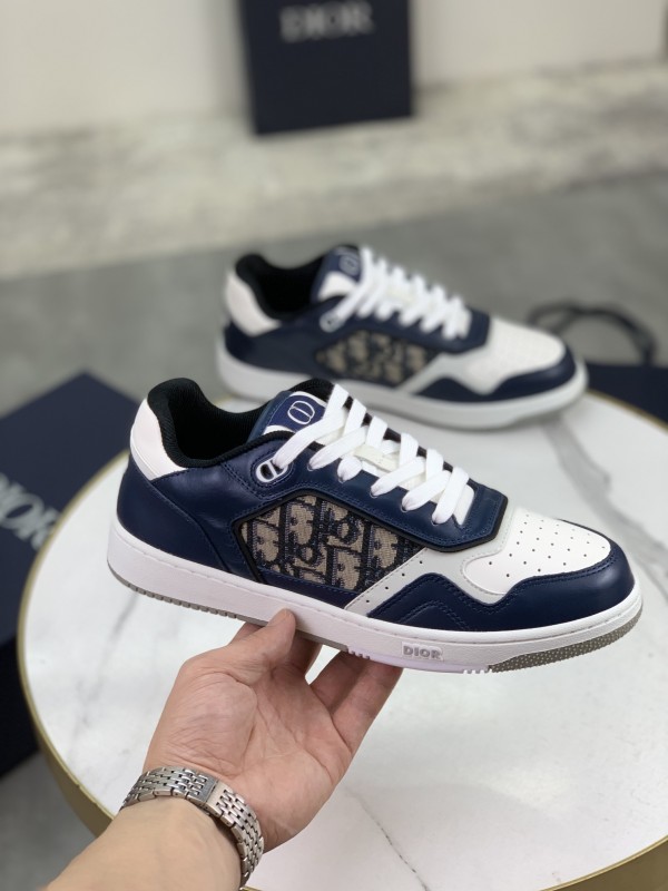 Dior B27 Low Dark Blue and White Gray Sneakers DB27-013