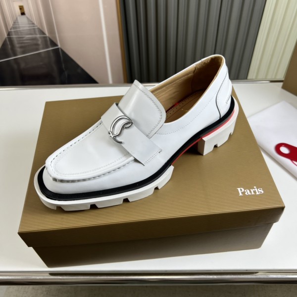 Louboutin Our Georges Leather Loafers - White LBTLF-0003