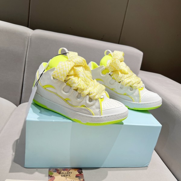 Lanvin Curb Sneaker - White - Yellow - Flu Green LVCS-048