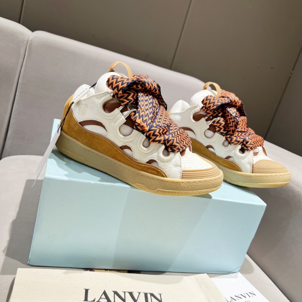Lanvin Curb Sneaker - White - Brown - Orange LVCS-051