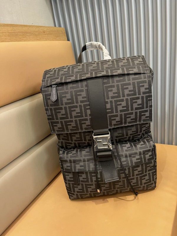 Fendi Black FF fabric backpack 