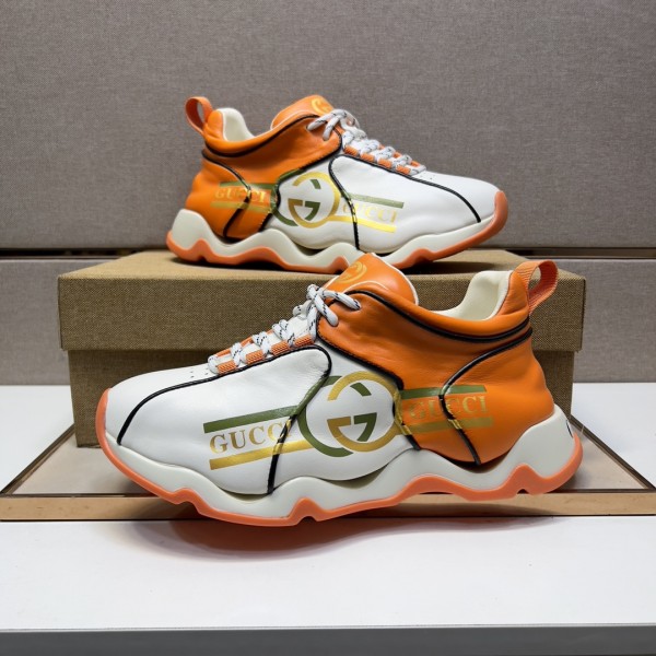 Gucci White Orange Sneakers 