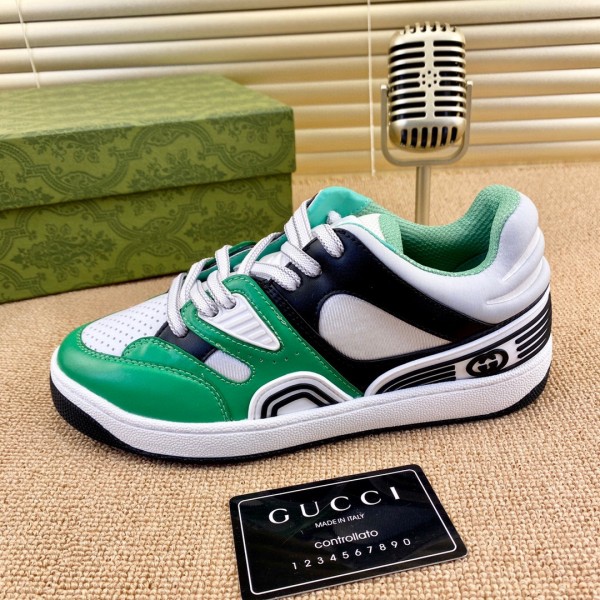 Gucci Basket Low Top Sneaker in Green- Black - White Demetra GCB-010