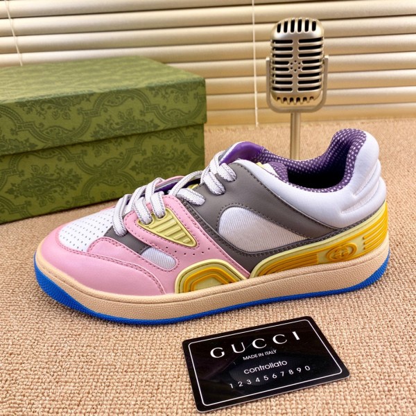 Gucci Basket Low Top Sneaker in Light Pink - Grey - Purple Demetra GCB-012