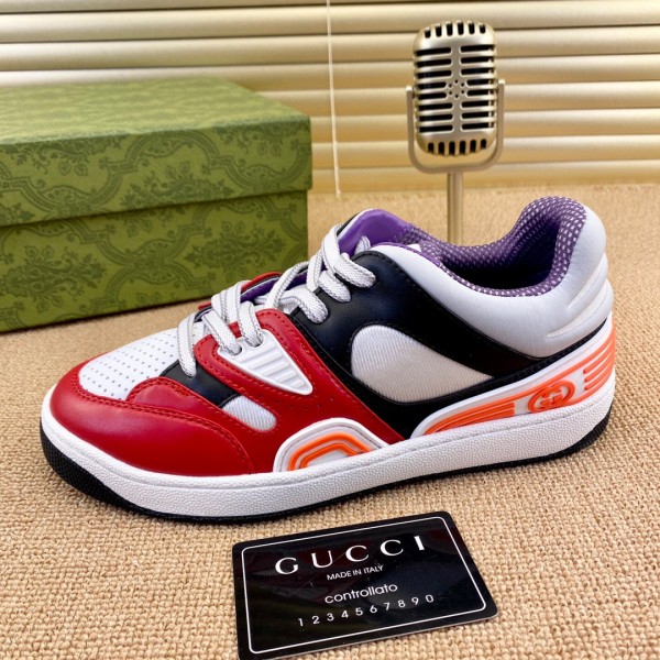 Gucci Basket Low Top Sneaker in Red - Black - White Demetra GCB-006