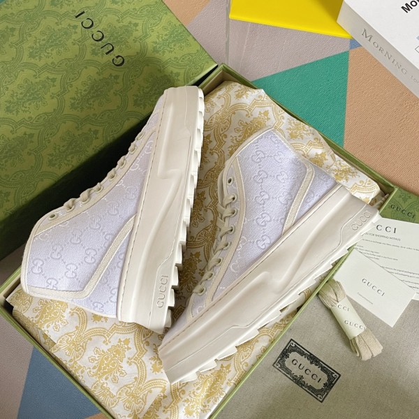 Gucci GG High Top Sneaker - White and ebony Original GG canvas GCB-021