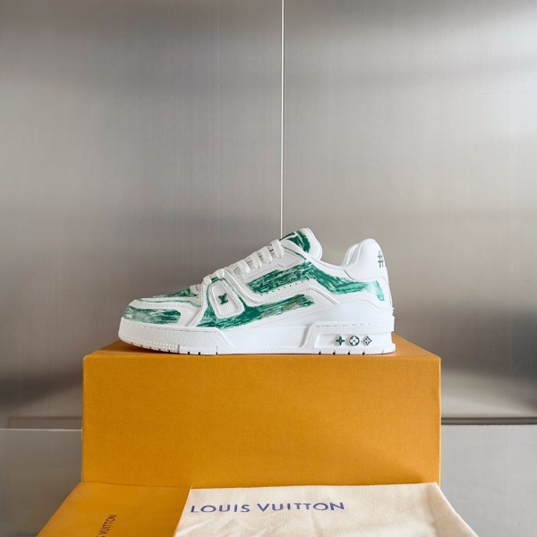 LV Trainer Sneaker - White Green (2023) - LV-TR004