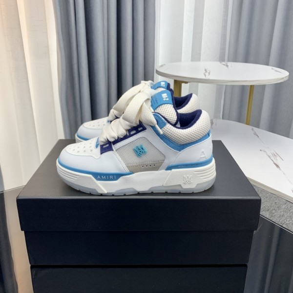 Amiri - MA-2 Leather Sneakers - White - Blue AMRMA-004
