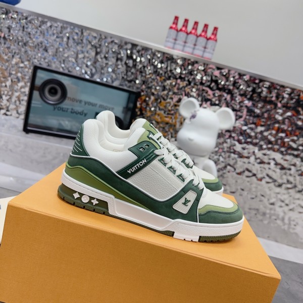 LV Trainer Sneaker - Green White  LV-TR037