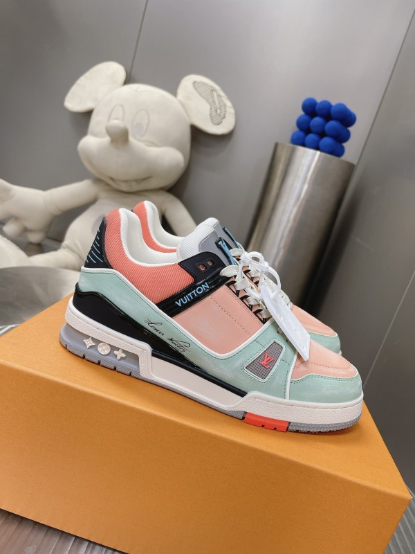 Lv Trainer Sneaker 2024 - Orange - Mint - Black 
