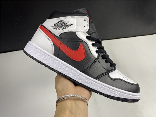 Air Jordan 1 Mid Black Chile Red White 