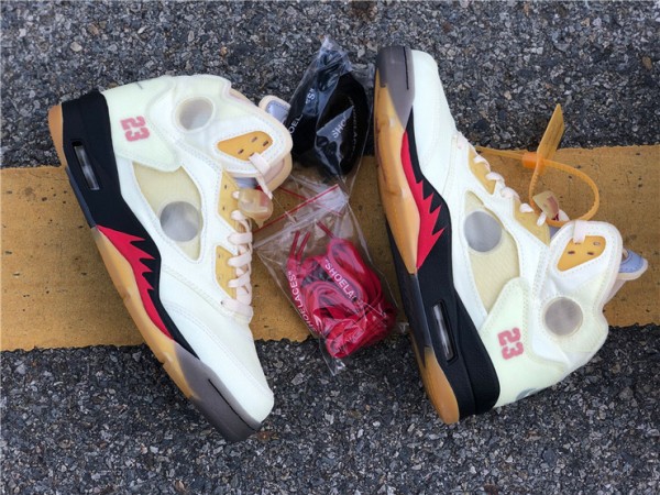 OFF-WHITE  x Air Jordan 5 SP 'Sail'