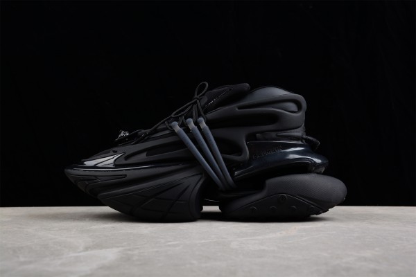Balmain Leather Unicorn low-top sneakers -  Black