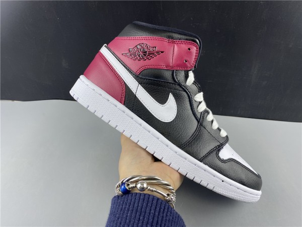 Air Jordan 1 Mid Black Noble Red (W) 