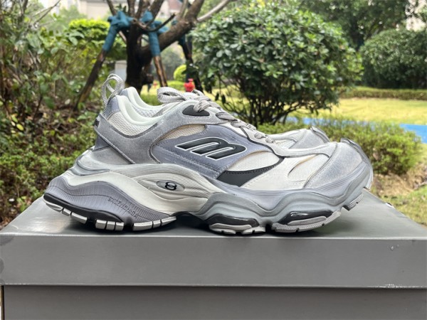 Balenciaga Cargo Trainers in grey and white microfiber and mesh BLCRTR-007