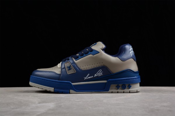 LV Trainer Sneaker Grey Dark Blue 