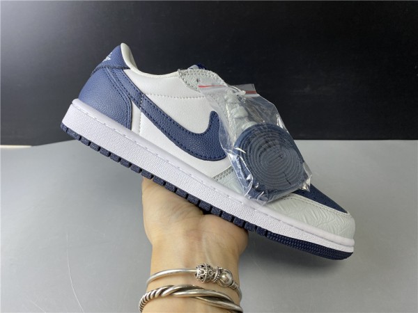 Air Jordan 1 Low Grey Silver White Navy Blue