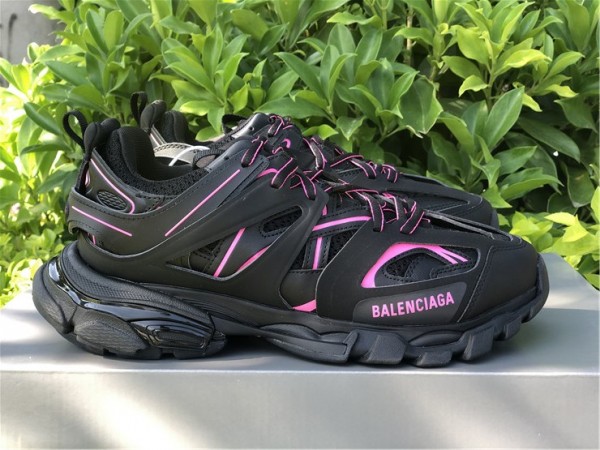 Balenciaga Track Low-Top Sneakers Black - Deep Pink 