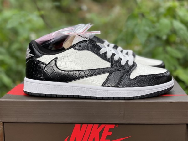 Travis Scostt x Air Jordan 1 Low Retro OG SP Black White 