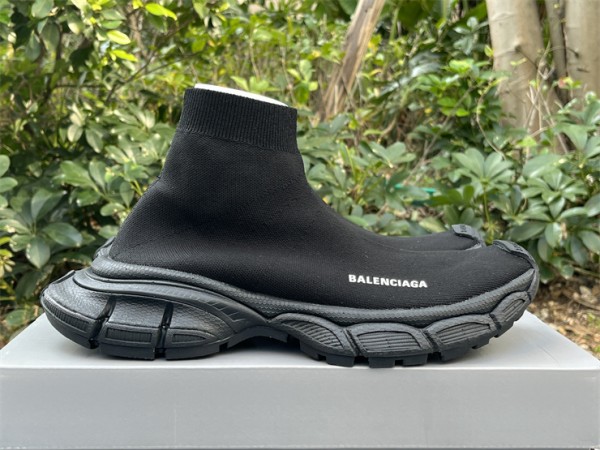 Balenciaga 3XL Sock Sneaker recycled knit in All Black B3XLRKN-001