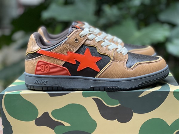 A Bathing Ape Bape SK8 Sta Brown Orange 