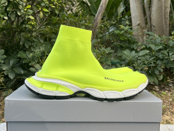 Balenciaga 3xl Sock Recycled Knit Sneaker in Fluo Yellow 