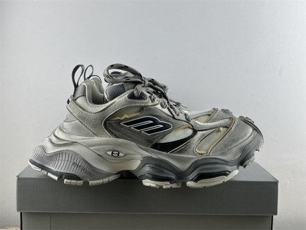 Balenciaga Cargo Trainers in grey, black microfiber and mesh BLCRTR-002
