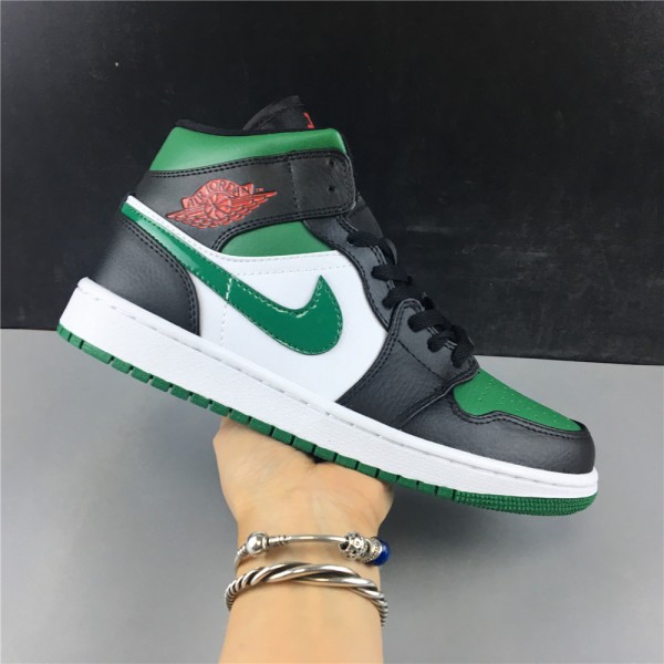 Air Jordan 1 Mid Green Toe 