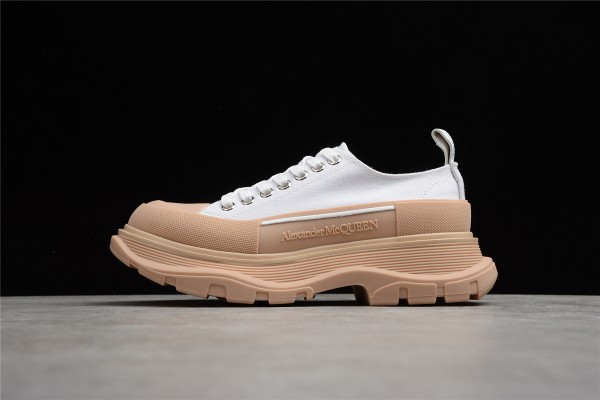 Alexander McQueen Tread Slick Canvas Sneaker - White Cream Brown