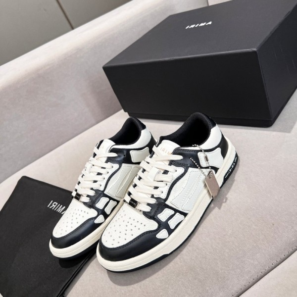 Amiri Skel Low Top Sneakers - White  - Black ASNK-004