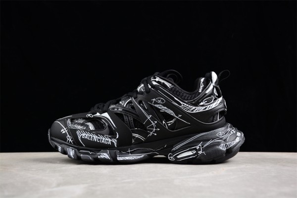 Balenciaga Track Sneaker Graffiti Sketch - Black 542436-W3SR2-2315