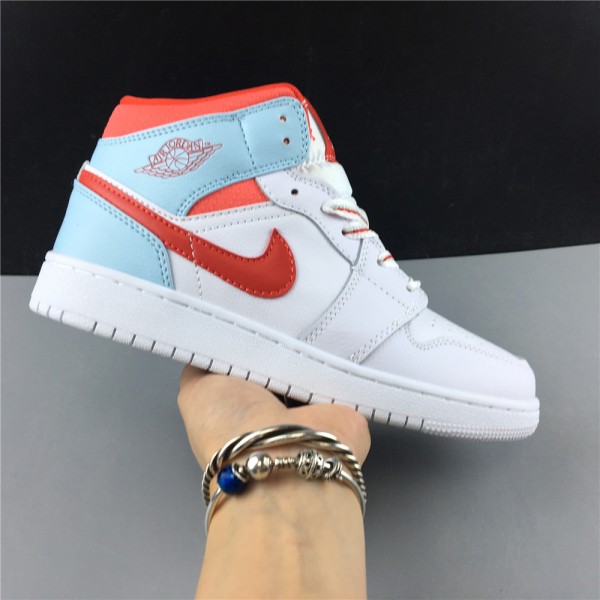 Air Jordan 1 Mid White Topaz Mist (GS)