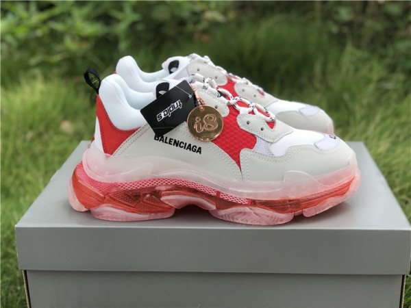 Balenciaga Triple S Clear Sole Red - White 