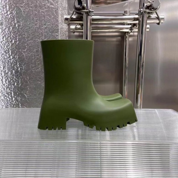 Balenciaga Trooper Rubber Boot in Green Rubber BLTRB-003